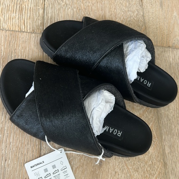 Black calf hair Roam sandals - Picture 2 of 4